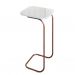 [OUTLET] Mesa Lateral Quadrada com Tampo de Vidro Roma Off White e Rosê Gold