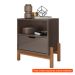 [OUTLET] Mesa de Cabeceira Antares 1 Gaveta Cinza Pérola e Cedro