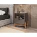 [OUTLET] Mesa de Cabeceira Antares 1 Gaveta Cinza Pérola e Cedro