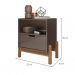[OUTLET] Mesa de Cabeceira Antares 1 Gaveta Cinza Pérola e Cedro