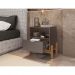[OUTLET] Mesa de Cabeceira Antares 1 Gaveta Cinza Pérola e Cedro