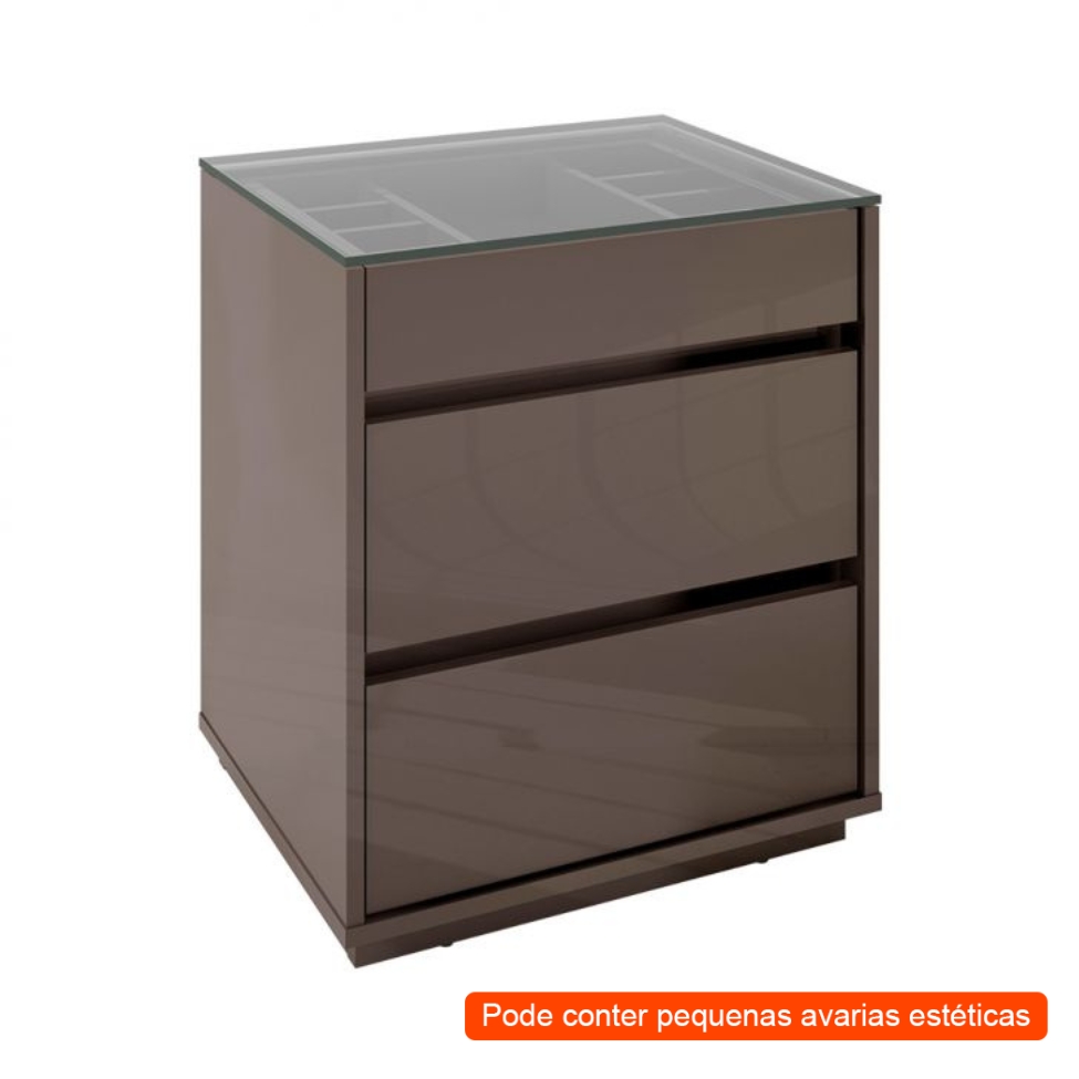 [OUTLET] Mesa de Cabeceira Belize 3 GV Cinza