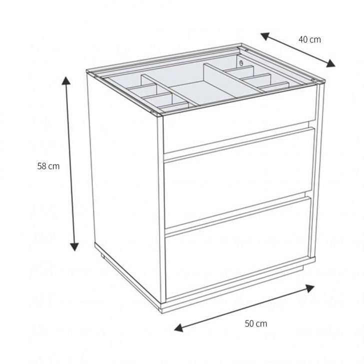 [OUTLET] Mesa de Cabeceira Belize 3 GV Cinza