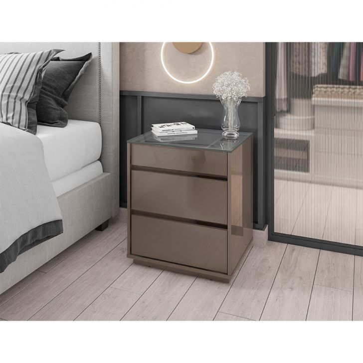 [OUTLET] Mesa de Cabeceira Belize 3 GV Cinza
