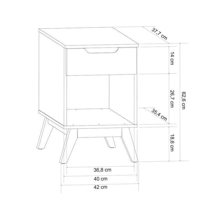 [OUTLET] Mesa de Cabeceira Infantil Alpi 1 GV Branca