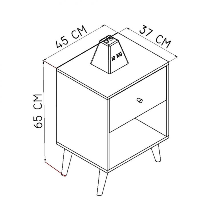 [OUTLET] Mesa de Cabeceira Romena 1 Gaveta Branca