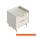 [OUTLET] Mesa de Cabeceira Yves 2 Gavetas Off White e Dourada