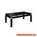 [OUTLET] Mesa de Centro com Tampo de Vidro Retangular Malva Preta