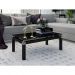 [OUTLET] Mesa de Centro com Tampo de Vidro Retangular Malva Preta