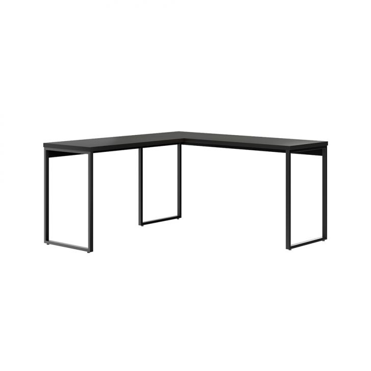 [OUTLET] Mesa de Escritório em L Sevilha Preta