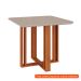 [OUTLET] Mesa de Jantar Quadrada com Tampo de Vidro Flora Cinamomo e Off White 95 cm