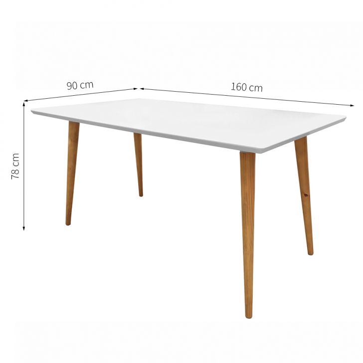 [OUTLET] Mesa de Jantar Retangular Veneza Branca 160 cm