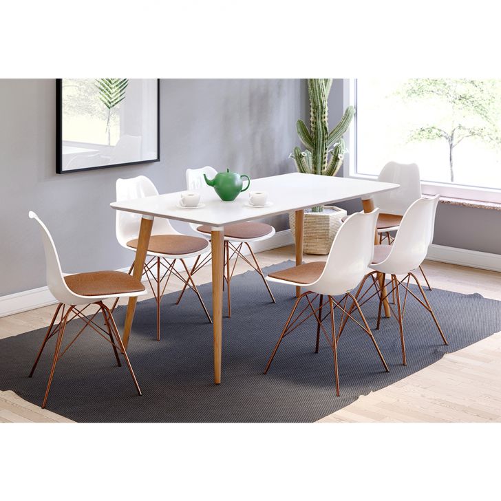 [OUTLET] Mesa de Jantar Retangular Veneza Branca 160 cm