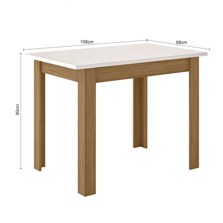 [OUTLET] Mesa de Jantar Retangular com Tampo MDP Bellagio Carvalho e Off White 108 cm