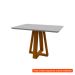 [OUTLET] Mesa de Jantar Retangular com Tampo de Vidro Lectus Off White e Ype 120 cm