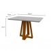 [OUTLET] Mesa de Jantar Retangular com Tampo de Vidro Lectus Off White e Ype 120 cm