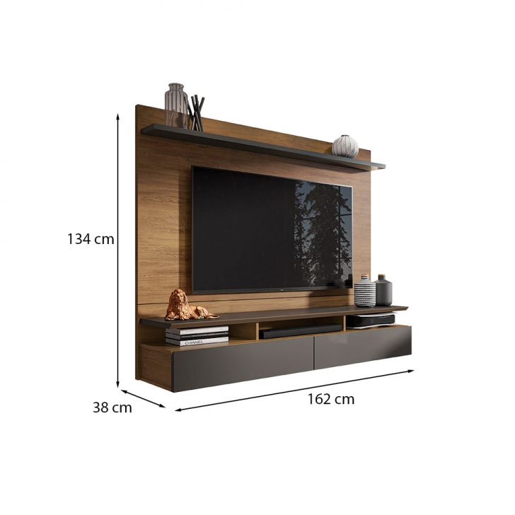 [OUTLET] Painel Para TV até 55 Polegadas Noruega Freijó e Grafite