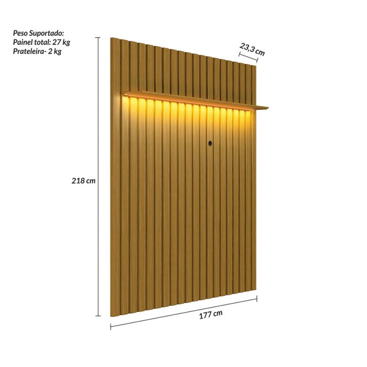 [OUTLET] Painel para TV até 70 polegadas Alanis com LED Cedro