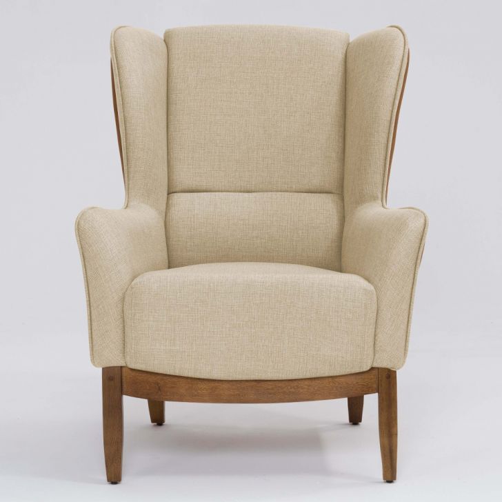 [OUTLET] Poltrona Milena Revestimento Sintético Terracota e Linho Marfim