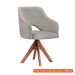 [OUTLET] Poltrona Parma Giratória Linho Off White e Castanho