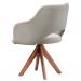 [OUTLET] Poltrona Parma Giratória Linho Off White e Castanho