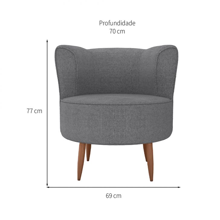 [OUTLET] Poltrona Savana Linho Chumbo