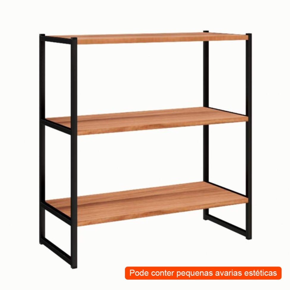 [OUTLET] Prateleira Shelf Nogal Sevilha e Preta 66 cm