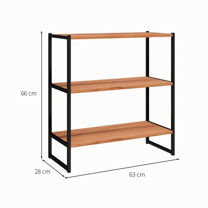 [OUTLET] Prateleira Shelf Nogal Sevilha e Preta 66 cm