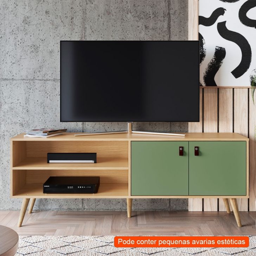 [OUTLET] Rack Amber 2 PT Savana e Alecrim 160 cm
