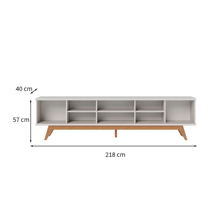 [OUTLET] Rack Fortaleza Off White e Freijó 218 cm