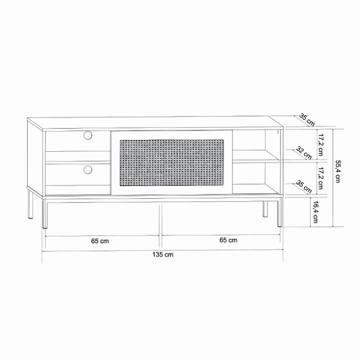 [OUTLET] Rack Industrial Buriti 1 PT Preto 135 cm