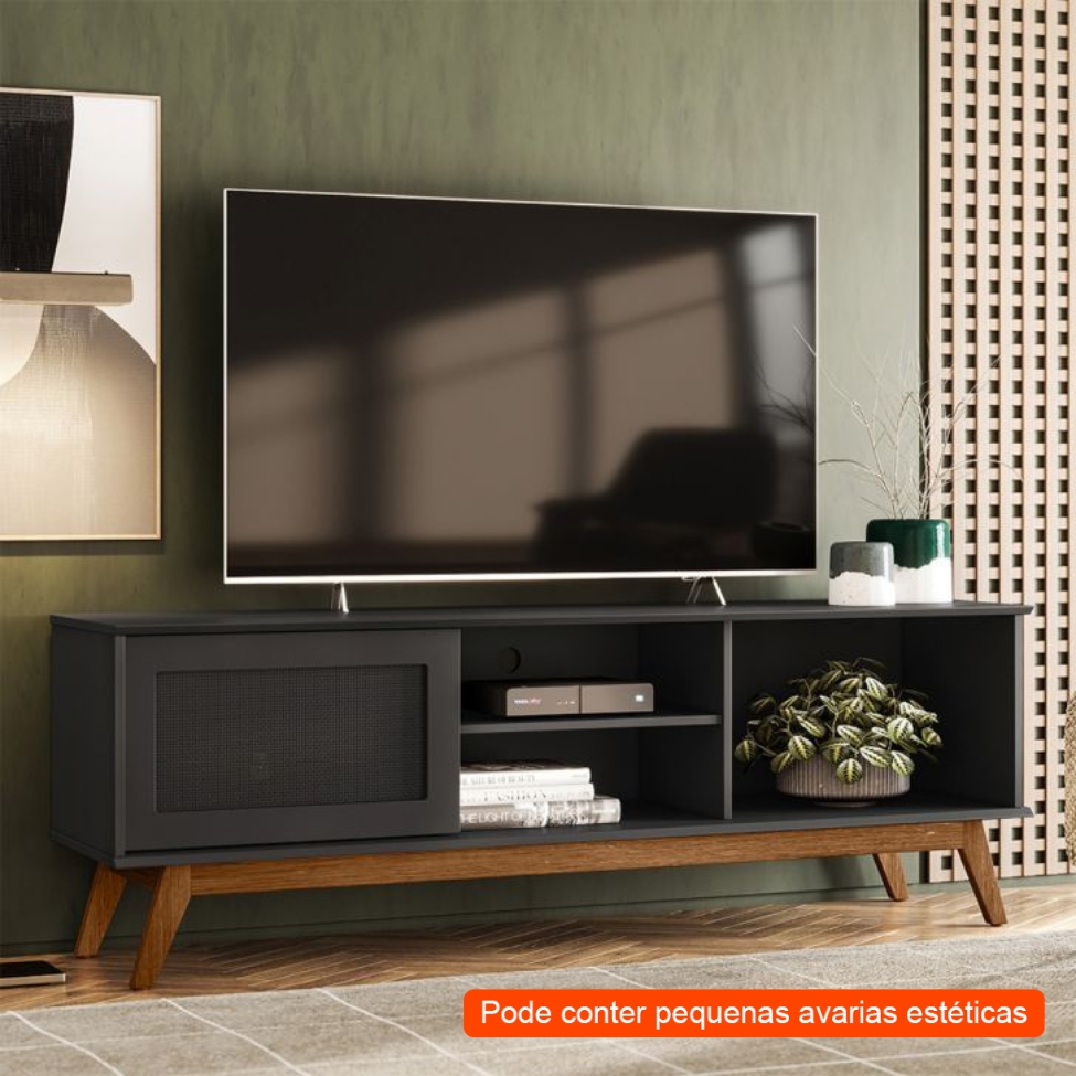 [OUTLET] Rack Panamá 1 PT Preto 162 cm