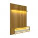 [OUTLET] Rack com Painel Ripado até 70 Polegadas Sintra com LED 2 GV Cedro e Off White Alt 218 Larg 177 cm