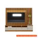 [OUTLET] Rack com Painel para TV até 75 Polegadas Ouro Preto 1 PT 2 GV Nature e Off White