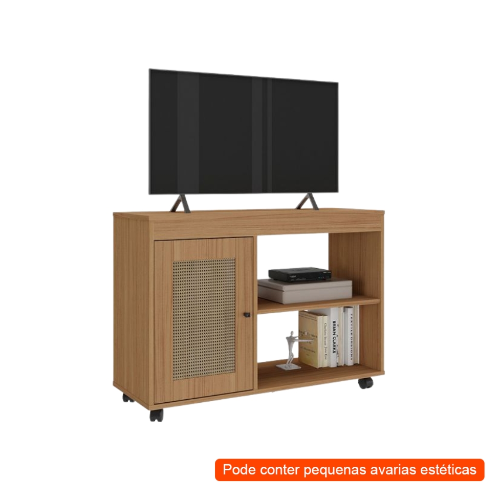 [OUTLET] Rack para TV até 42 Polegadas Sampa 1 PT Carvalho