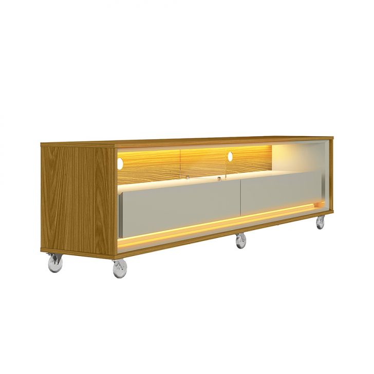 [OUTLET] Rack para TV até 65 Polegadas Andorra com LED 2 GV Cedro e Off White