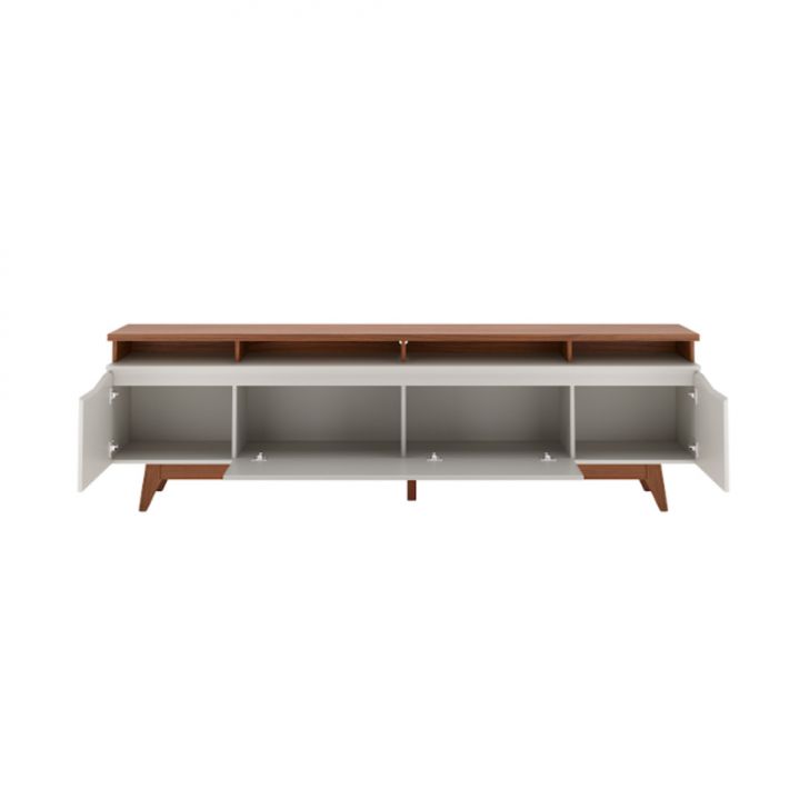 [OUTLET] Rack para TV até 75 Polegadas Flynt 3 PT Off White e Canela 220 cm