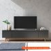 [OUTLET] Rack para TV até 75 Polegadas Flynt 3 PT Preto e Natural 219 cm