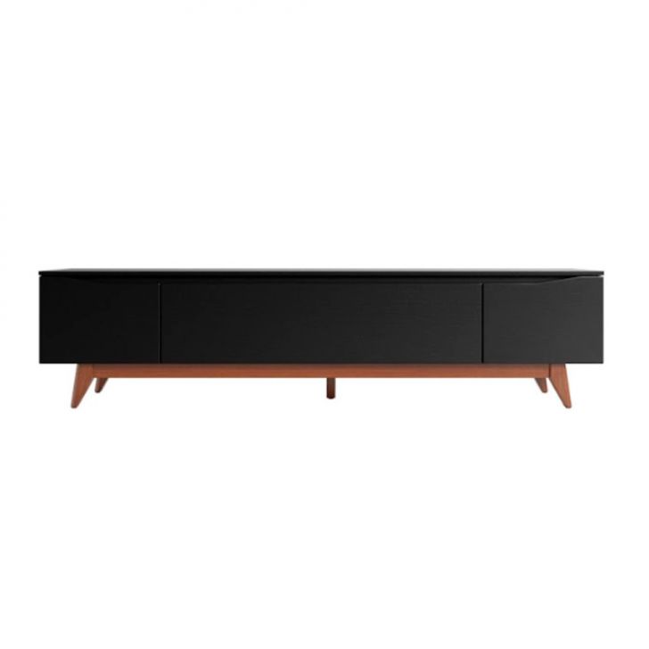 [OUTLET] Rack para TV até 75 Polegadas Flynt 3 PT Preto e Natural 219 cm