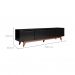 [OUTLET] Rack para TV até 75 Polegadas Flynt 3 PT Preto e Natural 219 cm