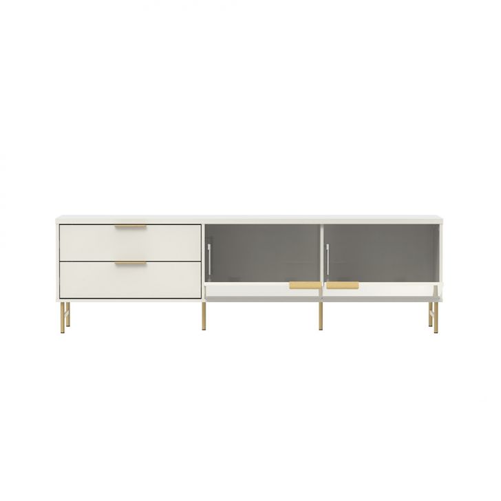 [OUTLET] Rack para TV até 75 Polegadas Yves 1 PT 2 GV Off White e Dourado 185 cm