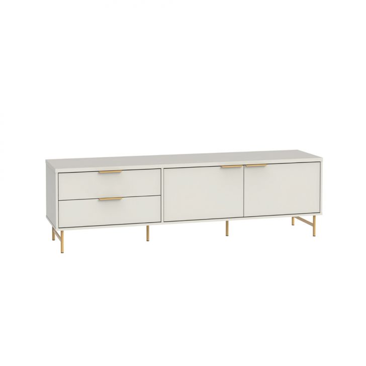 [OUTLET] Rack para TV até 75 Polegadas Yves 1 PT 2 GV Off White e Dourado 185 cm