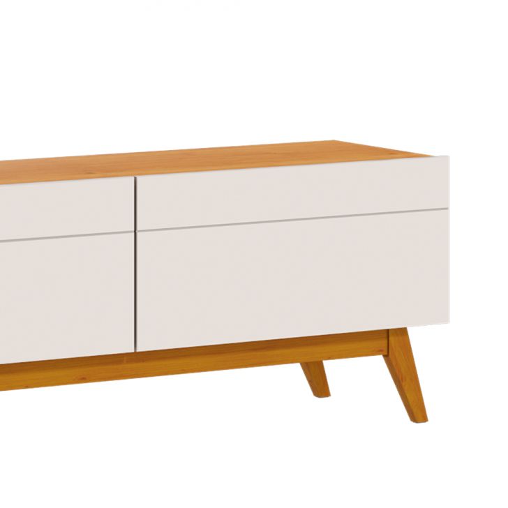 [OUTLET] Rack para TV até 85 Polegadas Mazza 3 Gavetas Branco e Cedro