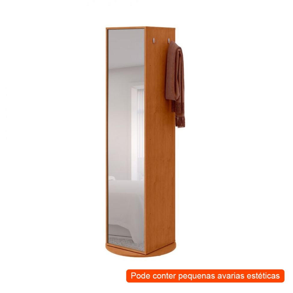 [OUTLET] Sapateira com Espelho Esthela 1 Porta Amêndoa