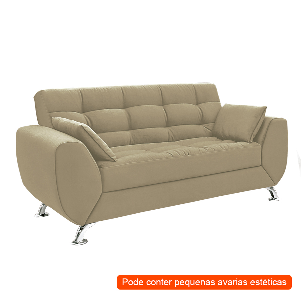 [OUTLET] Sofá 2 Lugares Larissa I Suede Bege