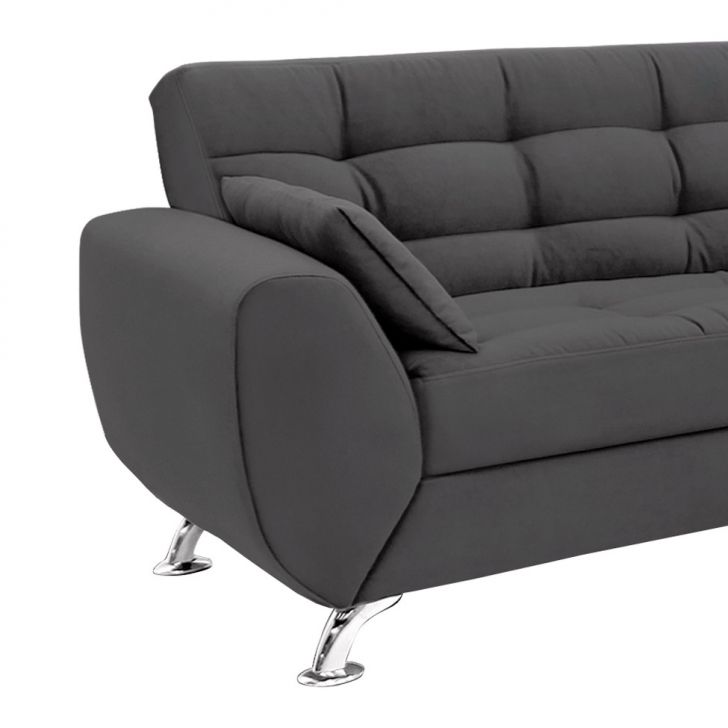 [OUTLET] Sofá 2 Lugares Larissa Suede Cinza