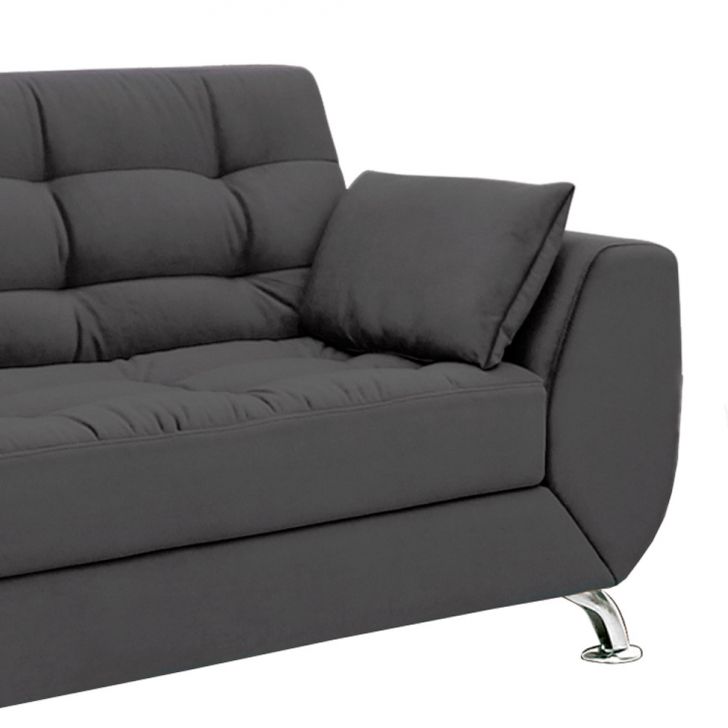 [OUTLET] Sofá 2 Lugares Larissa Suede Cinza