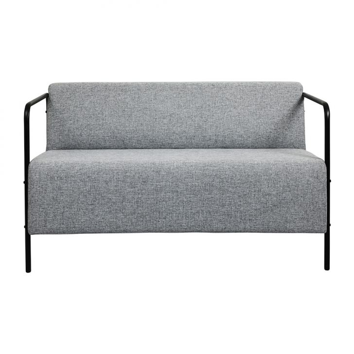 [OUTLET] Sofá 2 Lugares Lino Linho Cinza