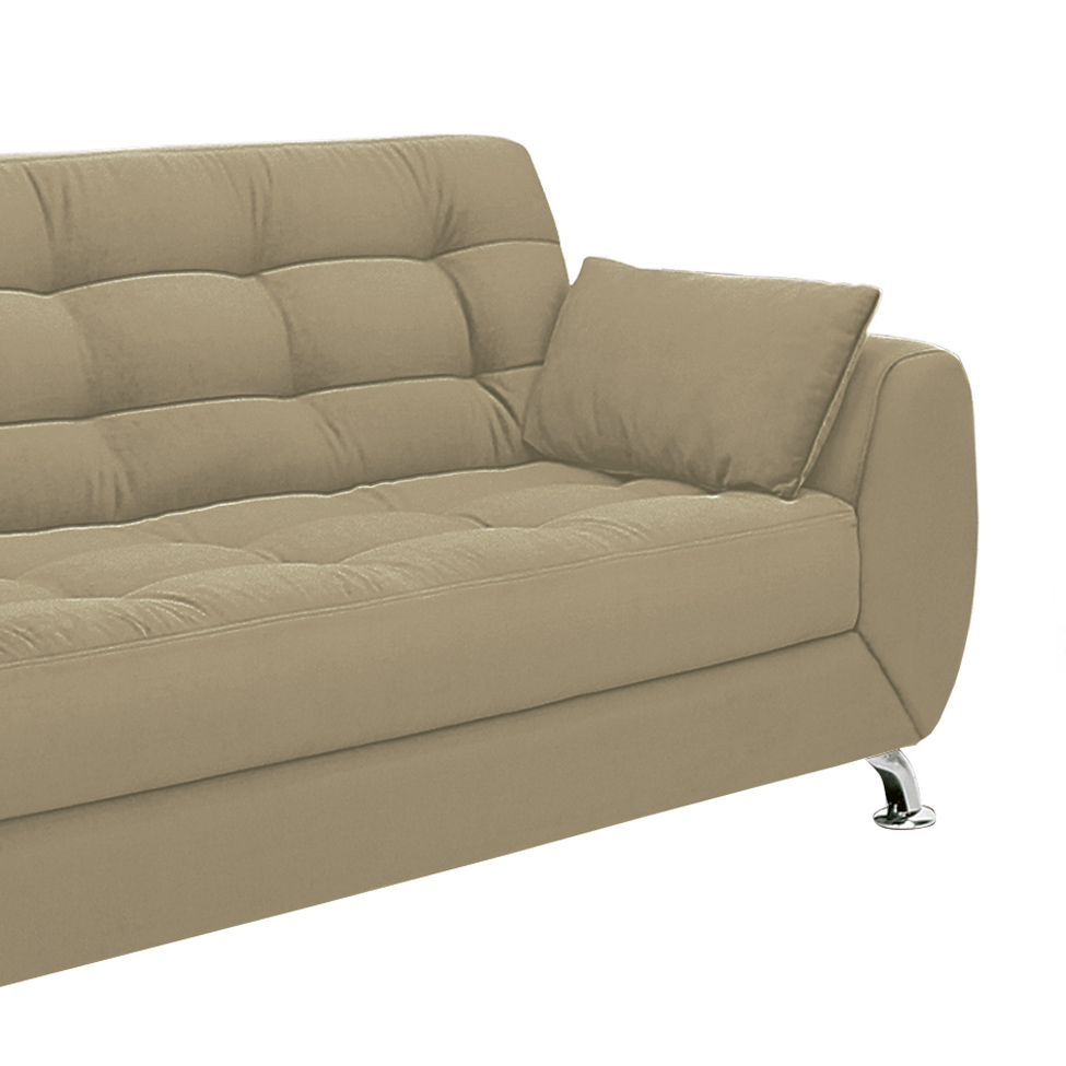 [OUTLET] Sofá 3 Lugares Larissa II Suede Bege