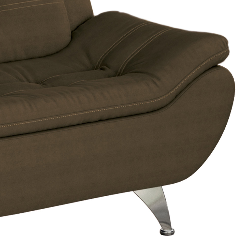 [OUTLET] Sofá 3 Lugares New Passion Suede Café